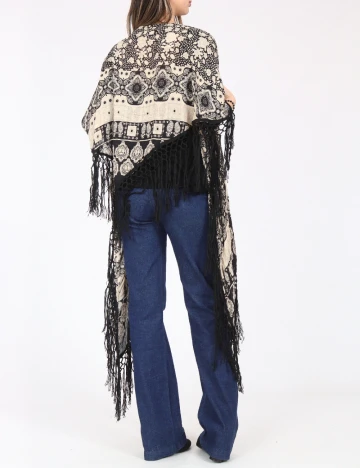 Esarfa Bershka, bej/negru