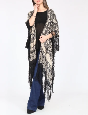 Esarfa Bershka, bej/negru