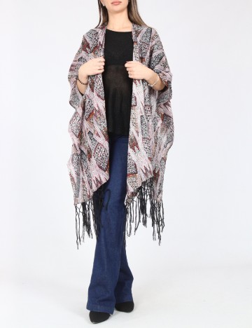 
						Poncho Bershka, mix culori