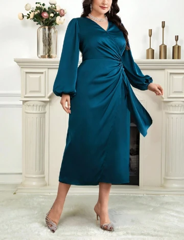 Rochie medie SHEIN CURVE, albastru