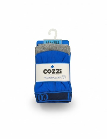 
						Set Boxeri 2 perechi Cozzi, gri/albastru