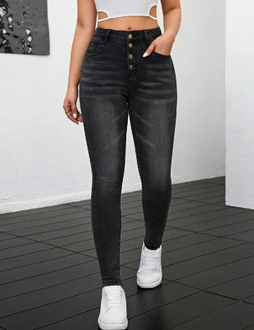 
						Blugi SHEIN CURVE, negru