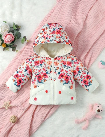 Geaca Shein Kids, floral print