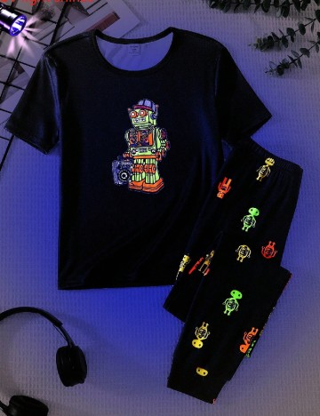 
						Pijama Shein Kids, negru