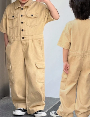 Salopeta Shein Kids, maro deschis