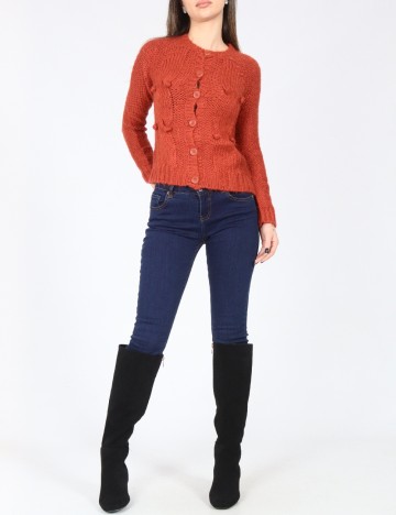 Cardigan Zara, caramiziu