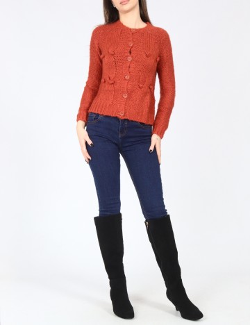 Cardigan Zara, caramiziu