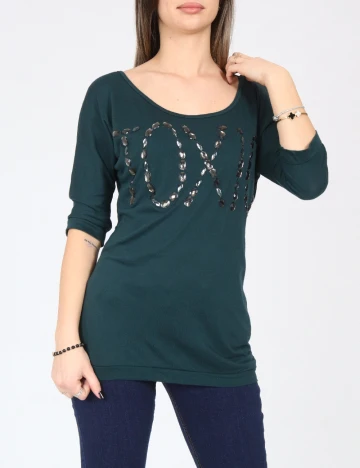 Bluza Bershka, verde inchis