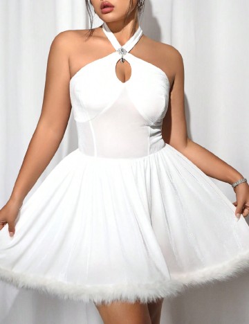 
						Salopeta SHEIN CURVE, alb