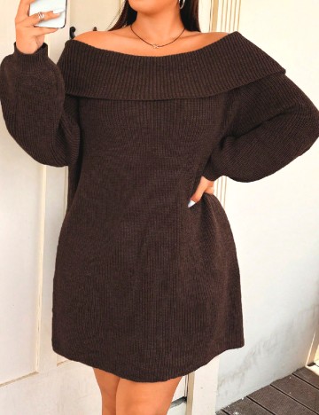 
						Rochie scurta SHEIN CURVE, maro