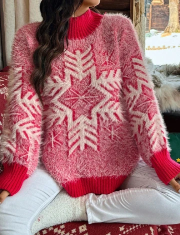 Pulover SHEIN CURVE, rosu