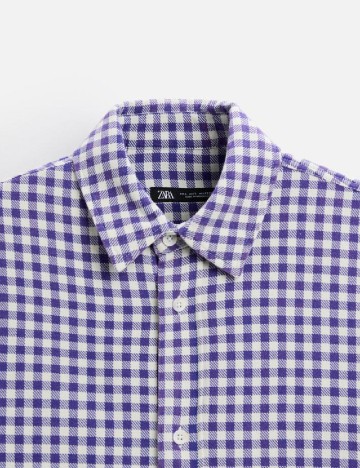 Camasa Zara, mov/alb