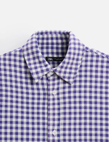 Camasa Zara, mov/alb