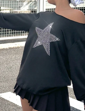 Bluza Shein Kids, negru