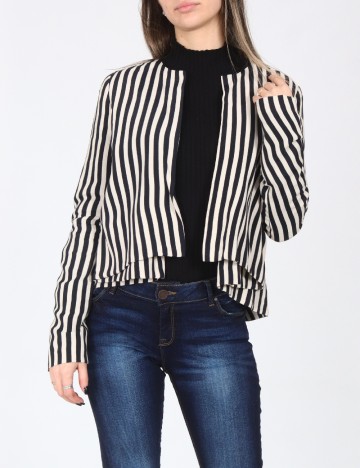 Blazer Zara, crem/negru