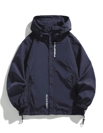 Jacheta SHEIN Plus Size Men, bleumarin