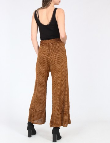 Pantaloni Zara, maro/negru