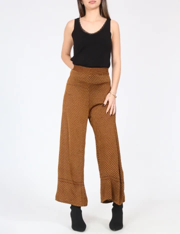 Pantaloni Zara, maro/negru