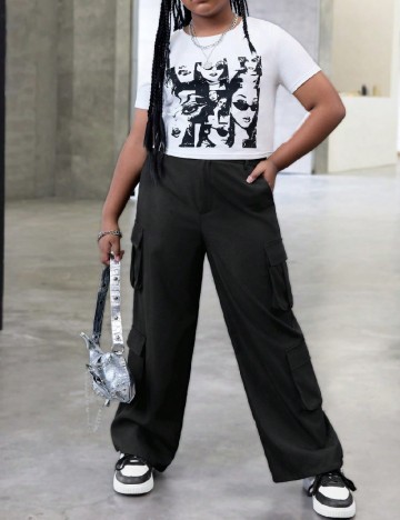 
						Compleu Shein Kids, alb/negru