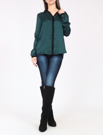 Camasa Zara, verde inchis