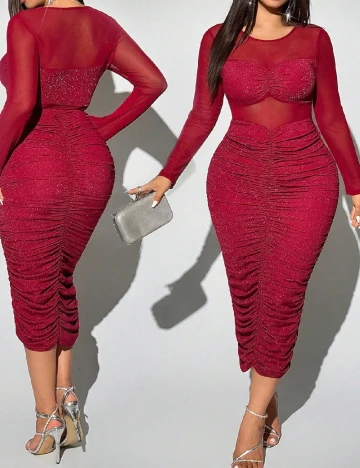 Rochie medie SHEIN CURVE, rosu