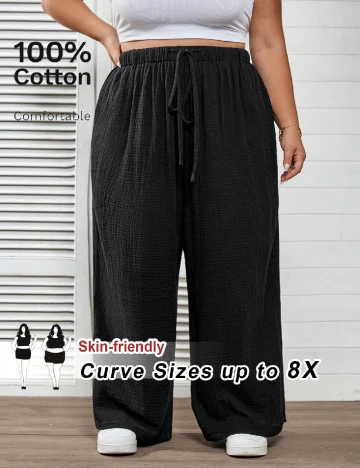 Pantaloni SHEIN CURVE, negru