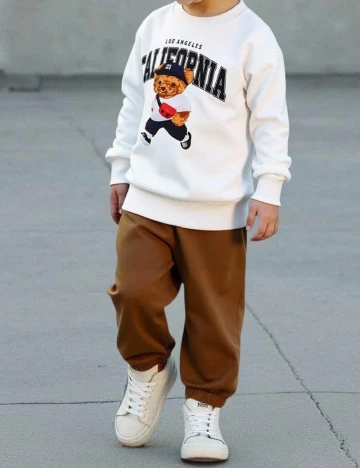 Compleu Shein Kids, alb/maro