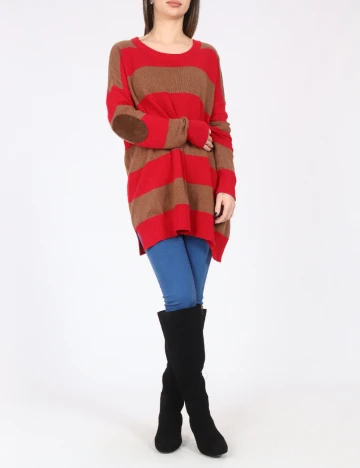 Bluza Oversize Zara, rosu/maro