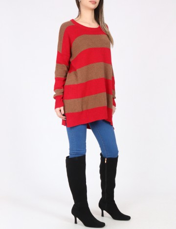 Bluza Oversize Zara, rosu/maro