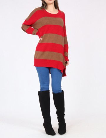 Bluza Oversize Zara, rosu/maro