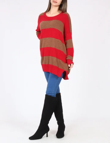 Bluza Oversize Zara, rosu/maro