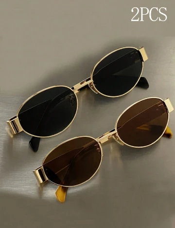 Set ochelari de soare 2 perechi SHEIN, auriu