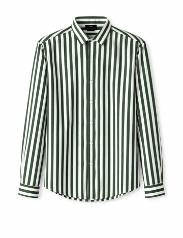 Camasa Zara, verde/alb