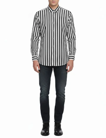 Camasa Zara, alb/negru