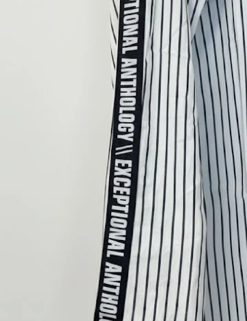 Camasa Oversize Zara, alb/gri inchis