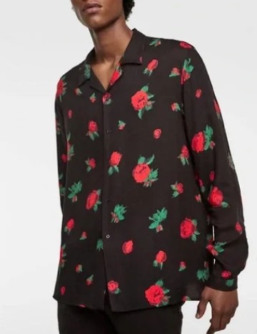 Camasa Zara, negru/rosu