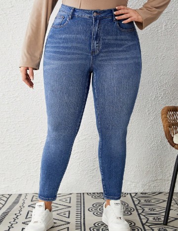 
						Blugi SHEIN CURVE, albastru