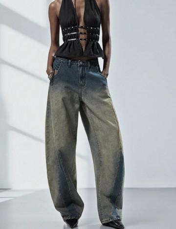 
						Blugi SHEIN, bleumarin/bej