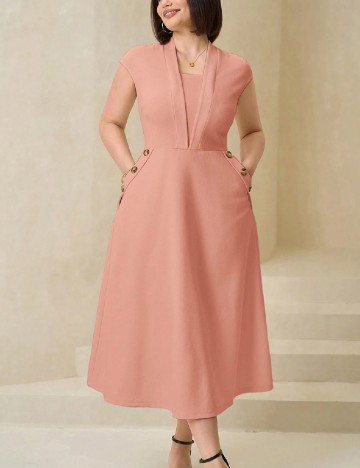 
						Rochie medie SHEIN CURVE, corai