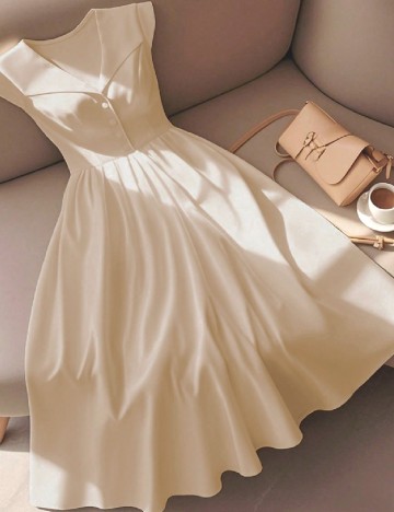 
						Rochie medie SHEIN, crem