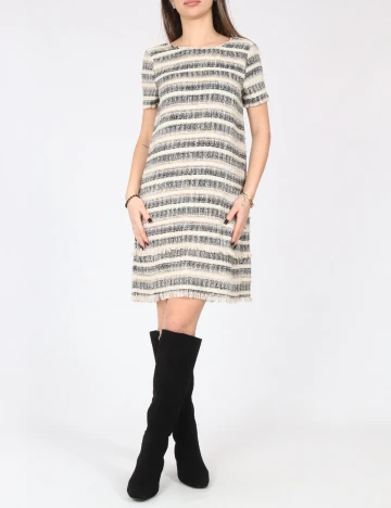 Rochie scurta Zara, crem/negru