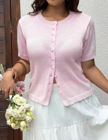 Cardigan SHEIN CURVE, roz