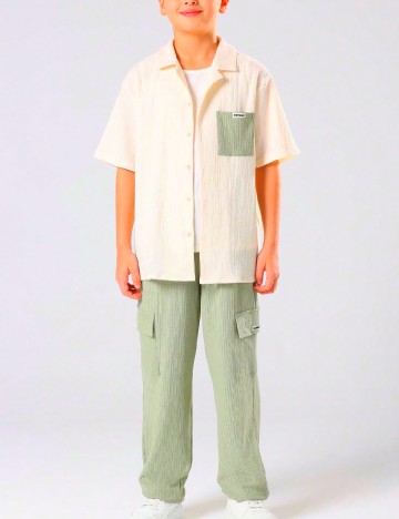 
						Compleu SUMWON, ecru/verde