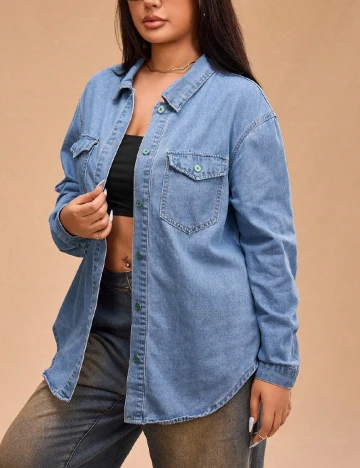 Camasa SHEIN CURVE, albastru