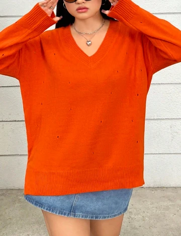 Bluza Oversize SHEIN CURVE, portocaliu