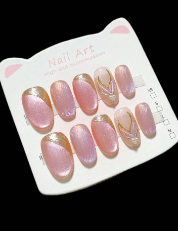 
						Set unghii false SHEIN, roz