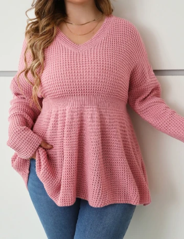 Pulover SHEIN CURVE, roz