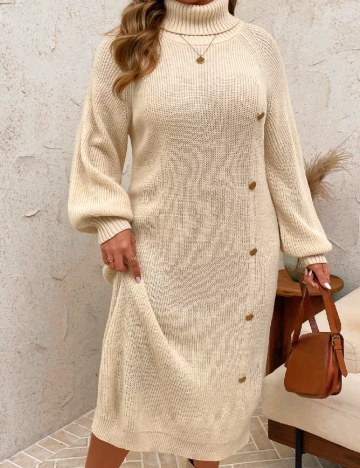 Rochie medie Emery Rose Curve, crem