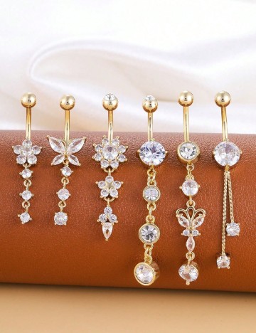 Set piercing-uri 6 bucati SHEIN, auriu