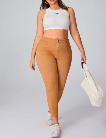 Pantaloni SHEIN CURVE, portocaliu